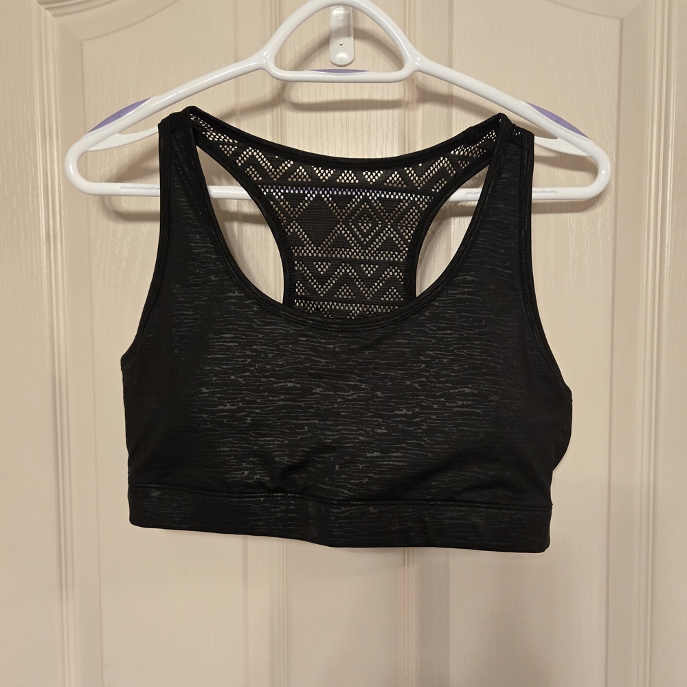 NWOT Ziya Bomber Bra In Black with Mesh Back